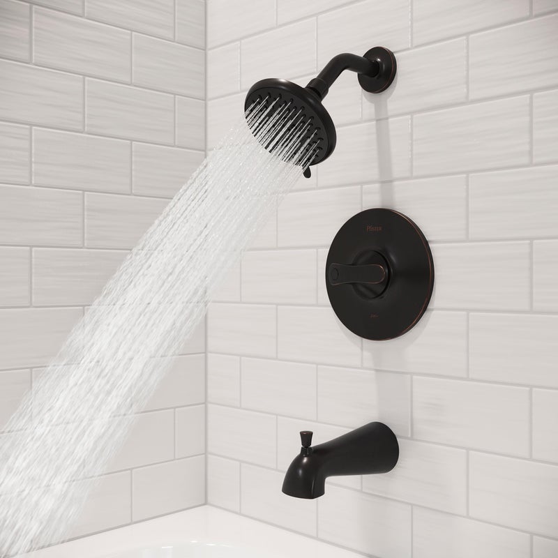Pfister Weller Tub and Shower Trim Kit (Valve Sold Separately), Single Handle, Tuscan Bronze Finish, LG898WRY - Image 2